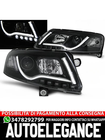 FARI ALLO XENO TUBO LUCE DRL NERO per AUDI A6 C6 04-08
