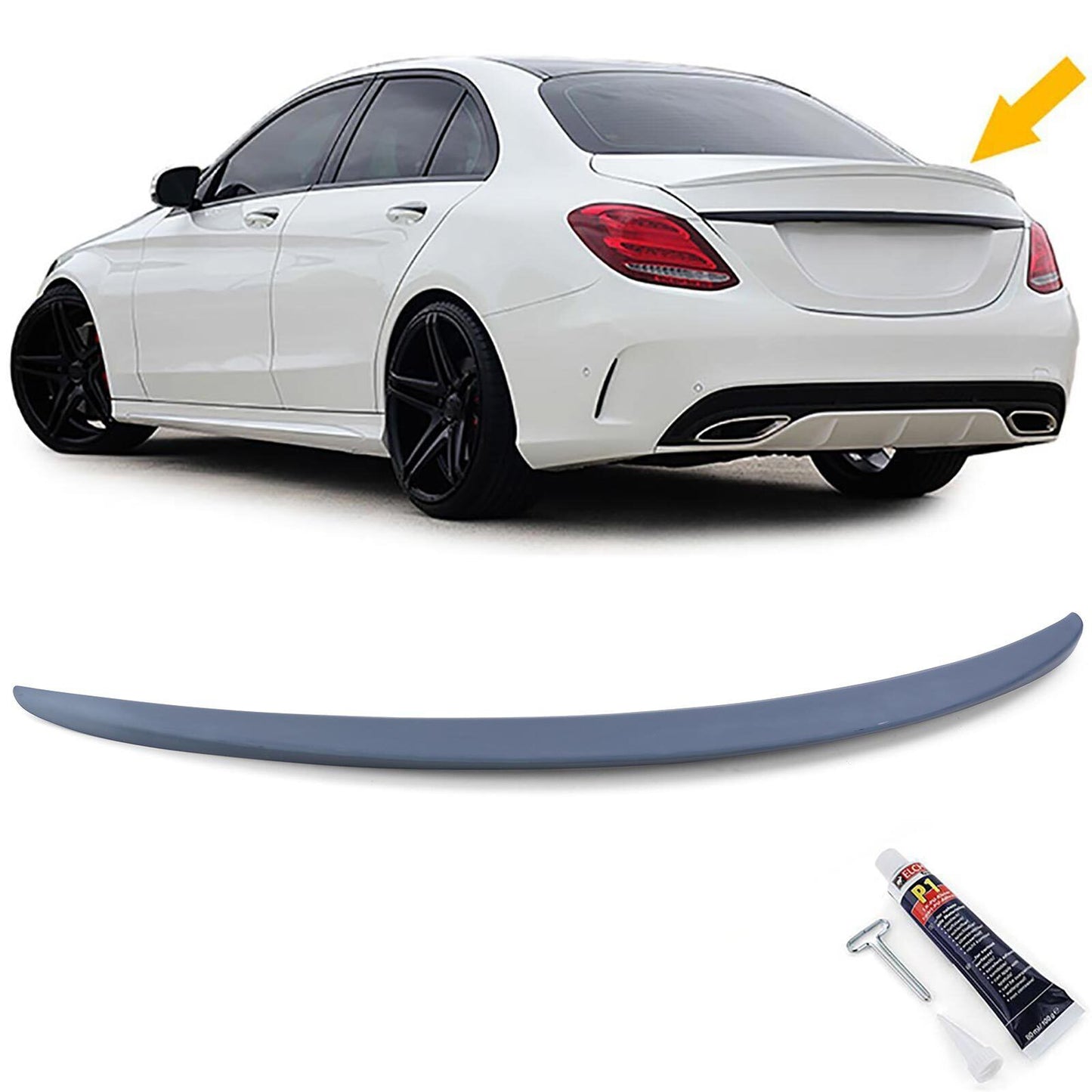 Spoiler posteriore sportivo con ABE adatto per Mercedes classe C W205 Limousine 14-21