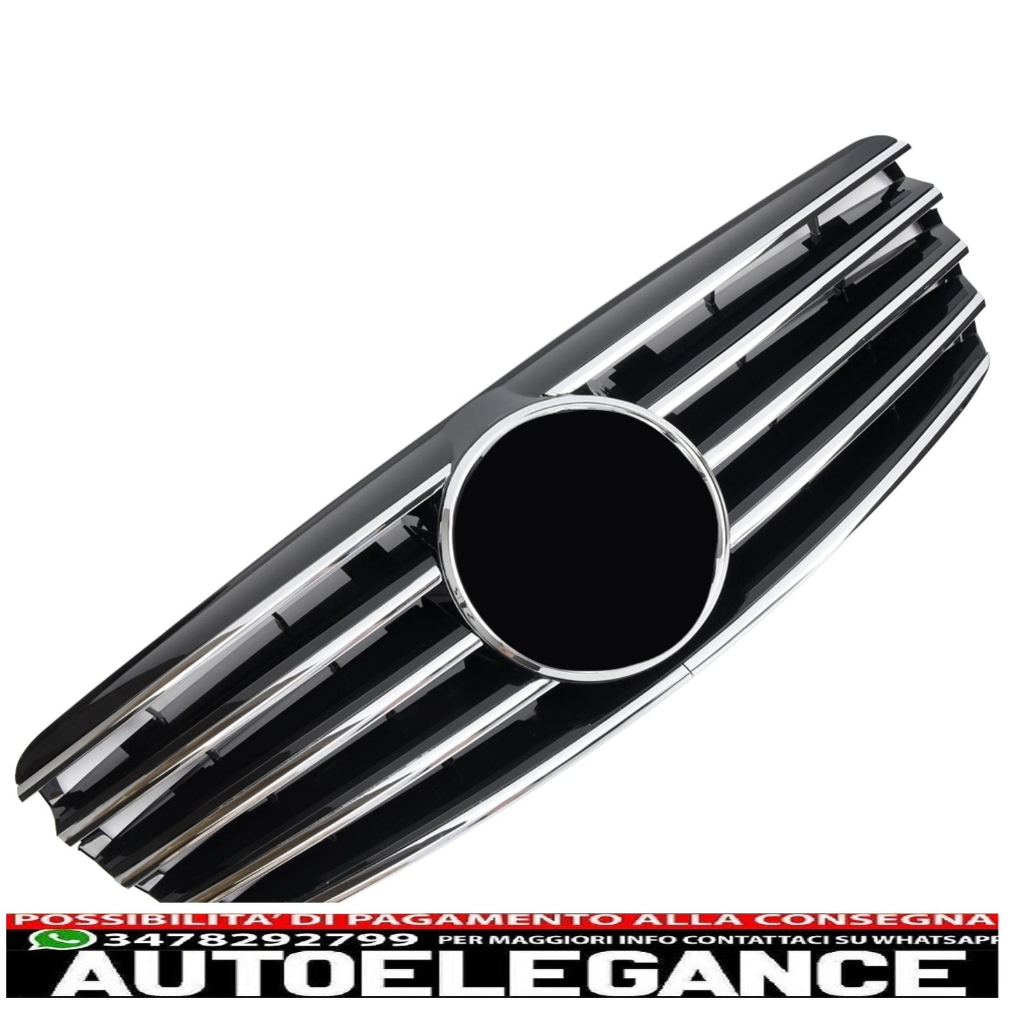 Griglia del radiatore sportiva adatta per Mercedes W211 S211 2002-2006 nera + cromata