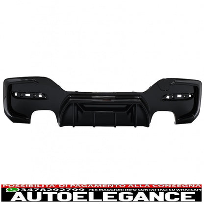paraurti posteriore spoiler mantovana diffusore doppia doppia uscita adatto per bmw serie 1 f20 f21 lci (2015-2019) pianoforte nero design da competizione