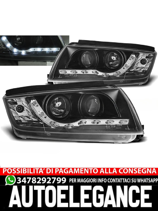 FARI ANTERIORI DAYLIGHT NERO per SKODA FABIA 12.99-08