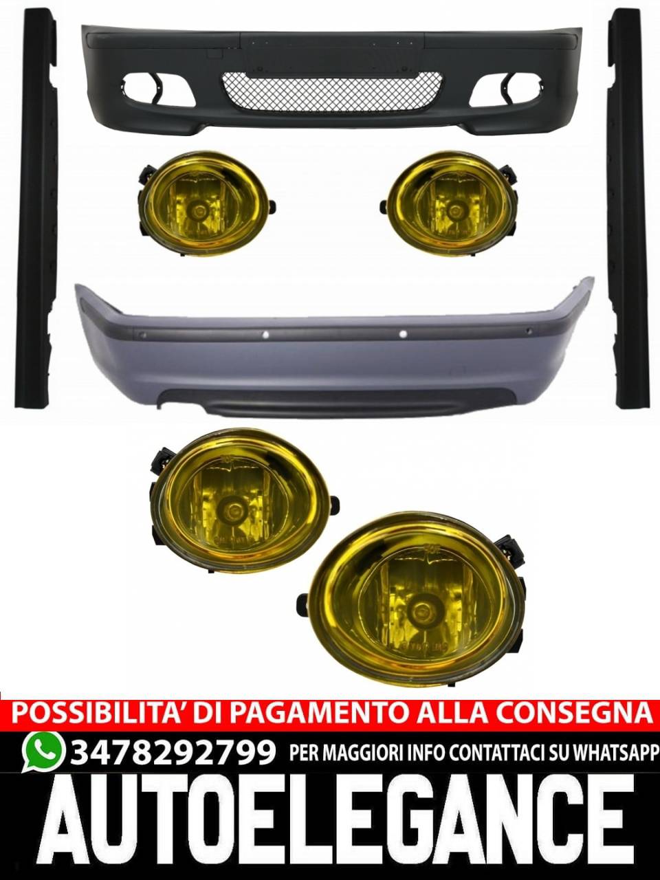Body kit suitable for BMW E46 Sedan (1998-2004) Bumper with Side Skirts