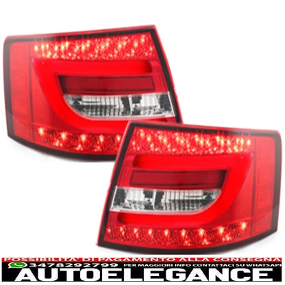 led bar rear lights suitable for audi a6 4f c6 (2004-2008) limousine red/crystal