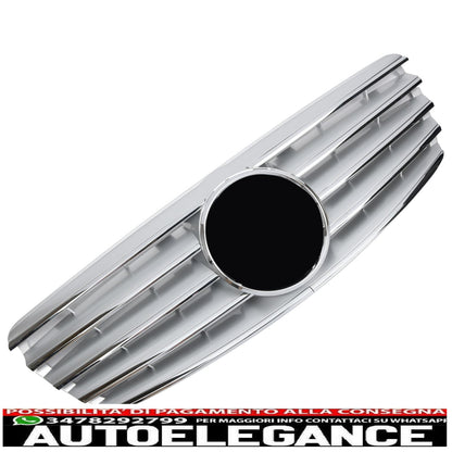 Griglia del radiatore sportiva per Mercedes W211 S211 E 2002-2006 argento cromato