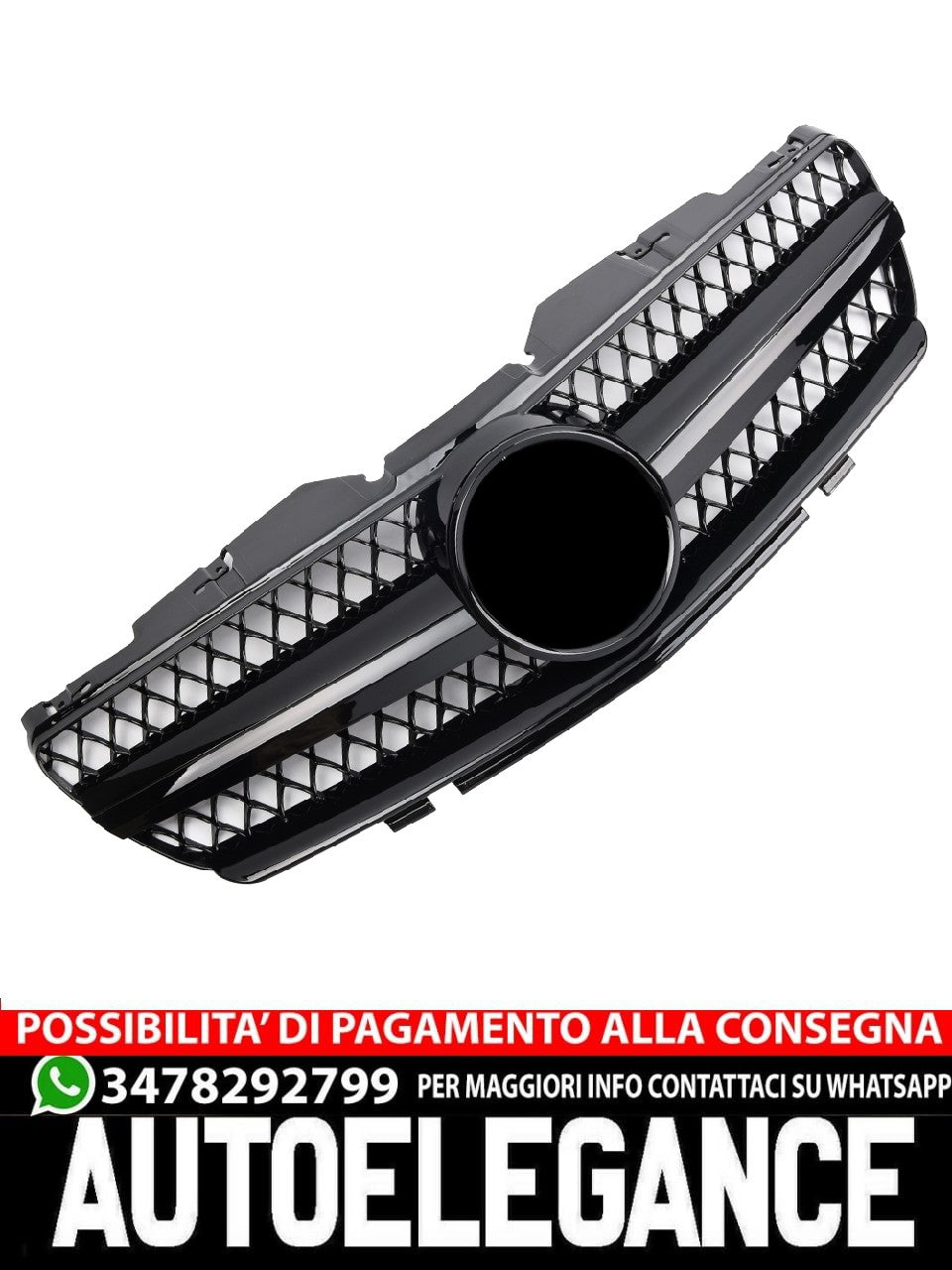 Grille for Mercedes R230 SL 2001-2006 Gloss Black AMG 