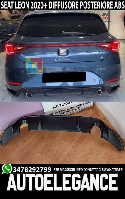 SPOILER DIFFUSORE SEAT LEON KL 2019+ SOTTO PARAURTI ABS LOOK SPORTIVO FR 1+1