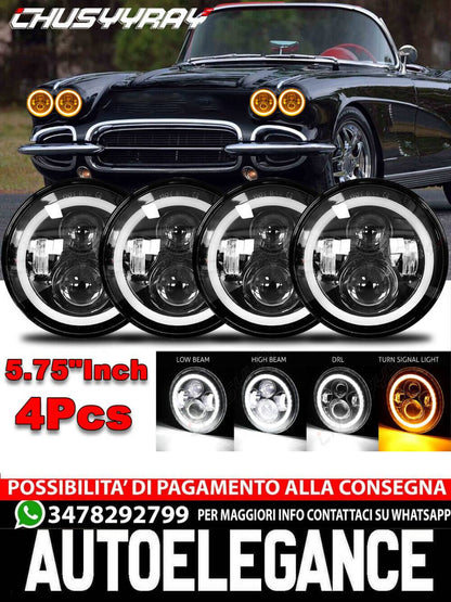 4PCS 5.75inch 5-3/4 Hi Lo Beam LED Headlight Fit Chevy Corvette C1 C2 1964-1982 