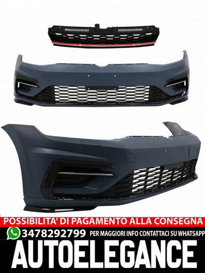 Front bumper with center grille suitable for VW Golf 7.5 (2017-2020) 