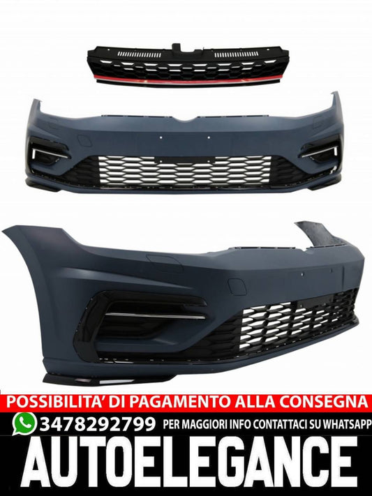 Front bumper with center grille suitable for VW Golf 7.5 (2017-2020) 