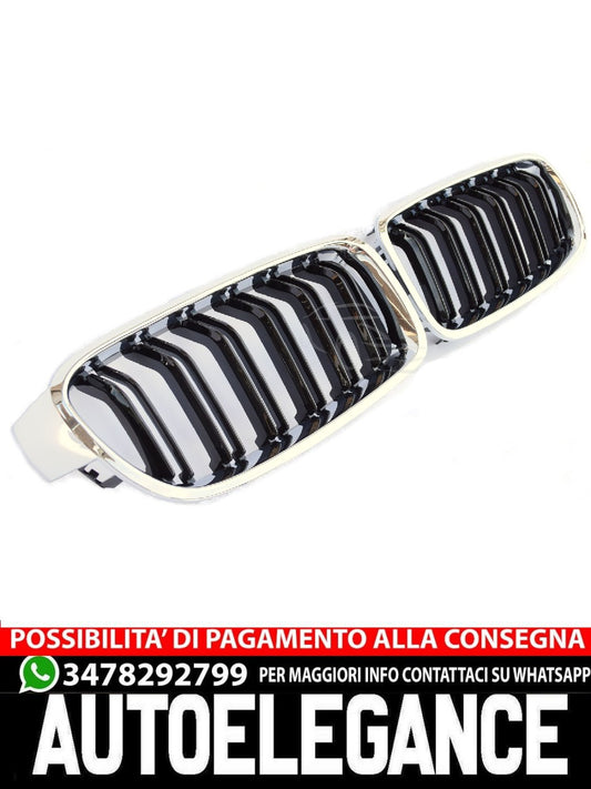 SUITABLE FOR BMW 3 SERIES F30 F31 SPORT RADIATOR GRILLE DOUBLE BRIDGE BLACK CHROME 