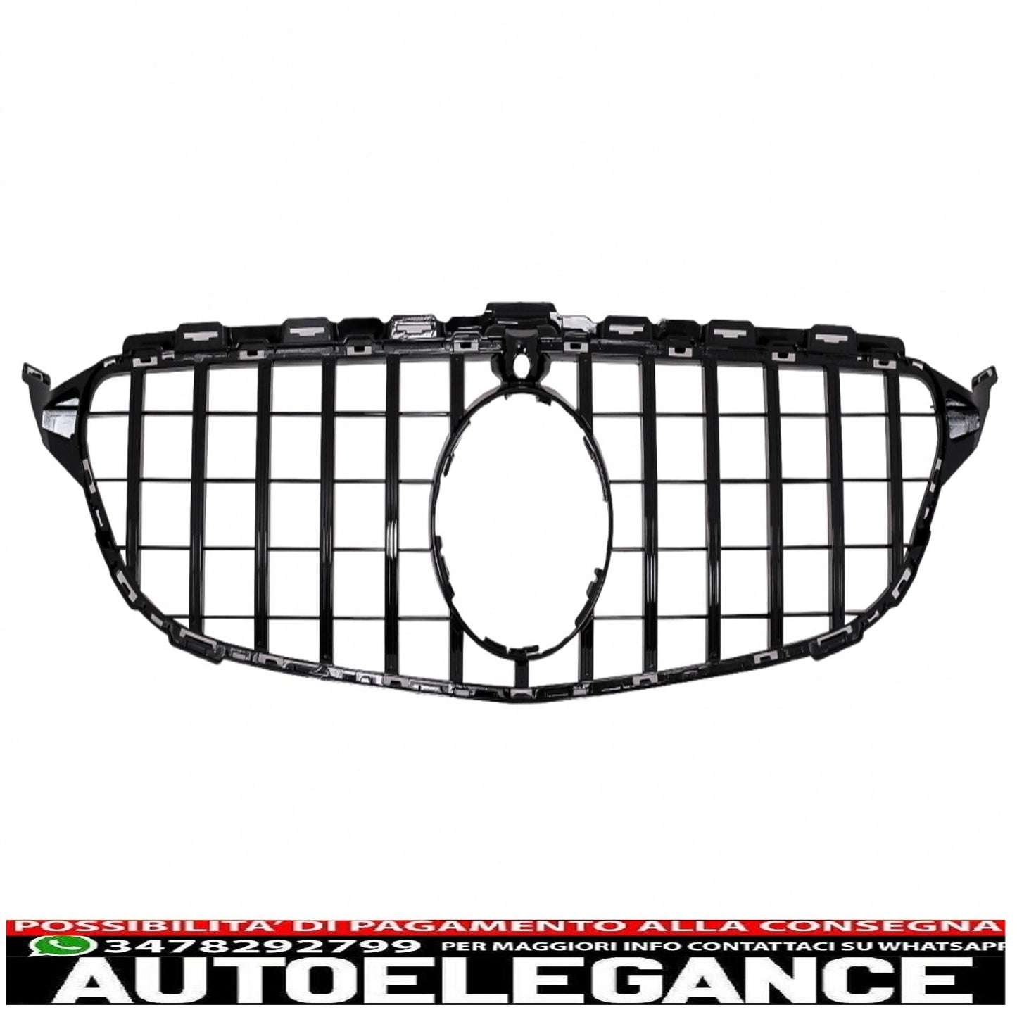 Front bumper suitable for mercedes c class w205 s205 amg sport line (2014-2018) with grille and diffuser chrome exhaust tips design c63