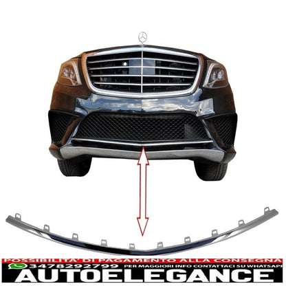 Front bumper center spoiler lip suitable for mercedes w222 s class (2013-2017) s65 design 