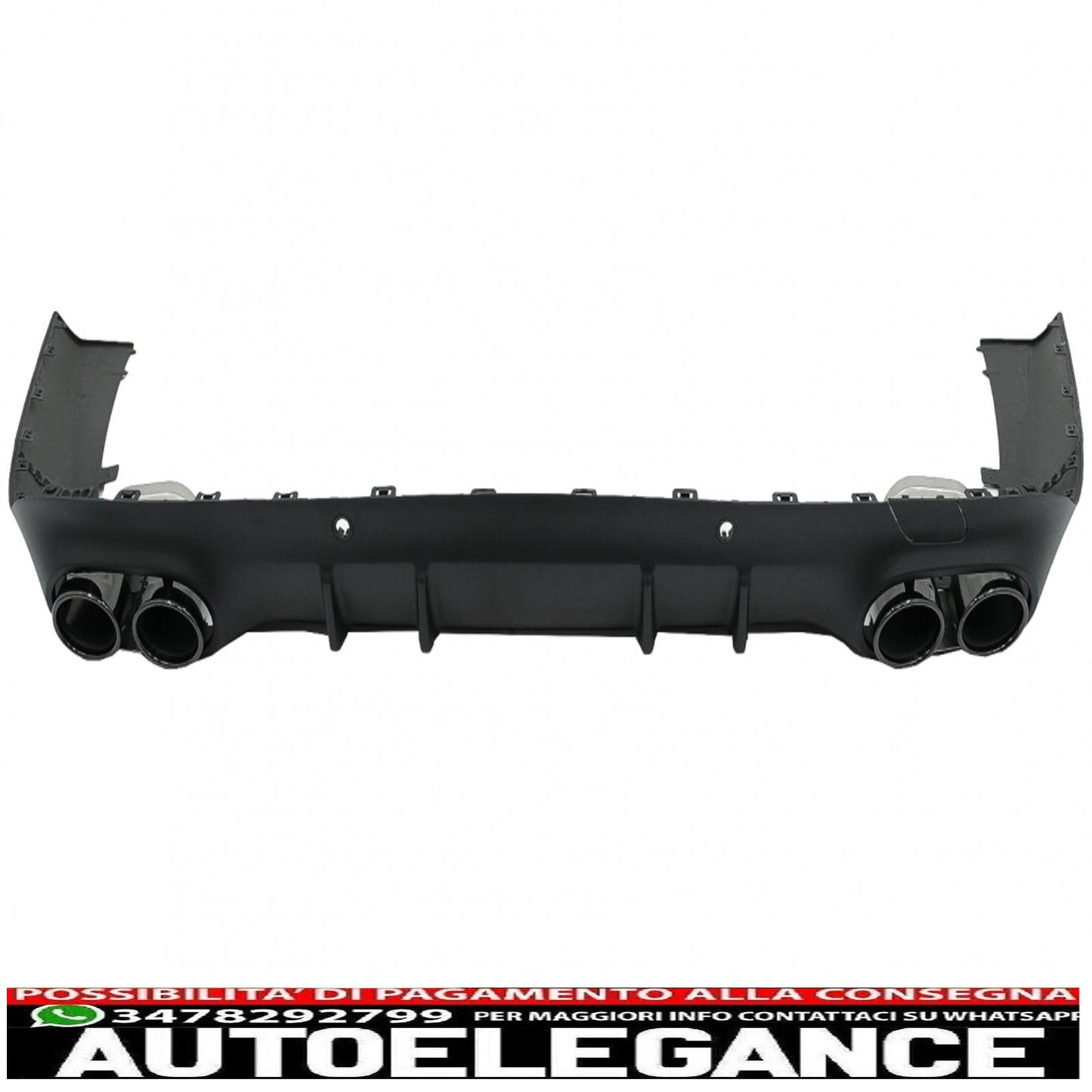 Rear Diffuser with Black Exhaust Tips Suitable for Mercedes CLS Class C257 (2018+) Night Design Package CLS53