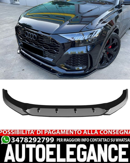 SPLITTER ANTERIORE ADATTO PER AUDI RSQ8 2019+ LOOK NERO LUCIDO DESIGN SPORTIVO
