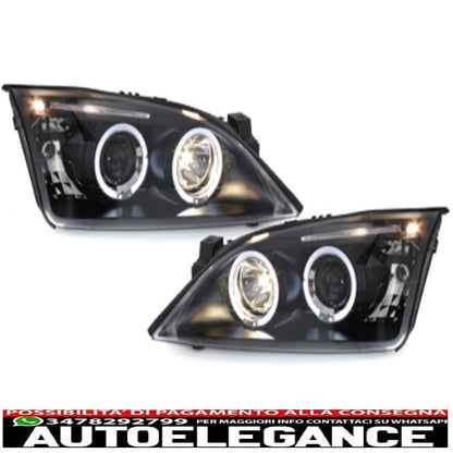 Angel Eyes Headlights suitable for Ford Mondeo MK3 (2000-2007) Black 