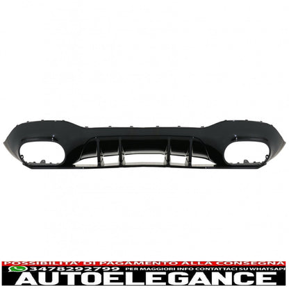 Rear bumper valance diffuser suitable for Mercedes A-Class W177 hatchback (2018-up) chrome exhaust tips