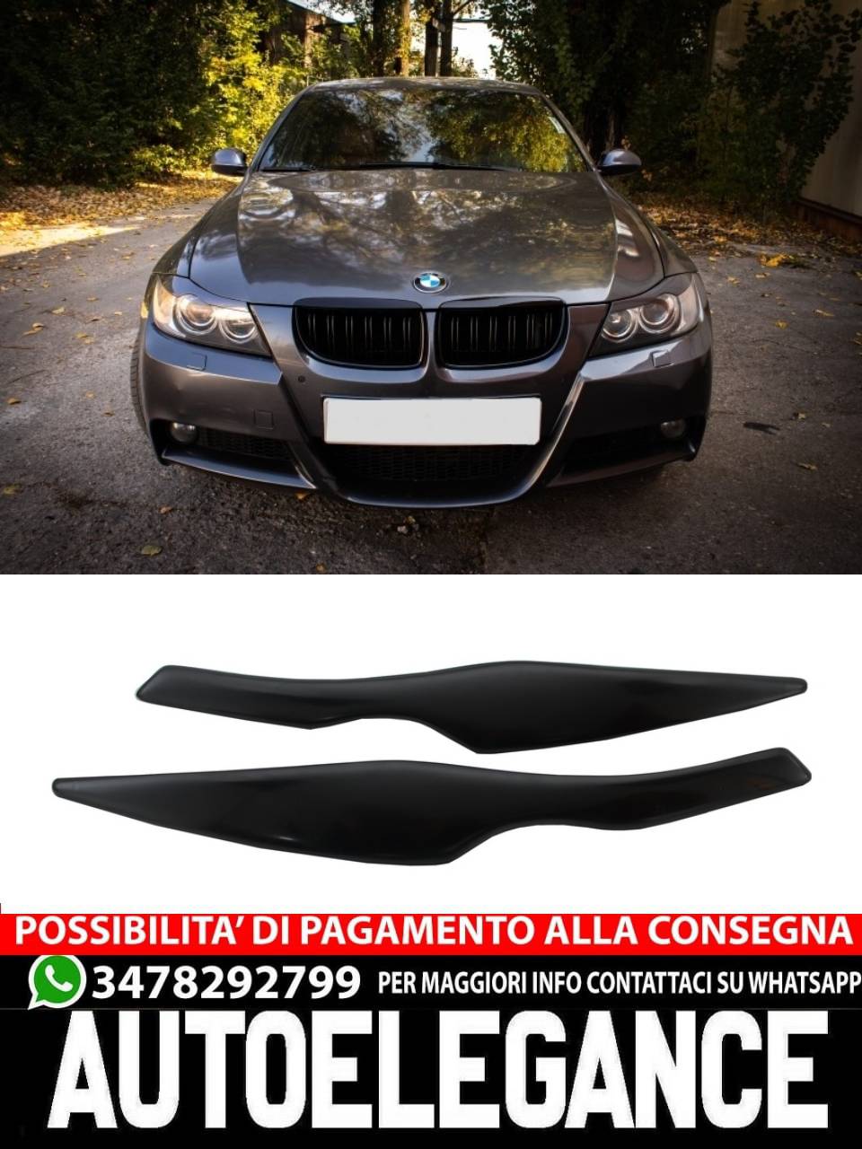 Fari anteriori Sopracciglia adatti per BMW Serie 3 E90 E91 (2004-2012)