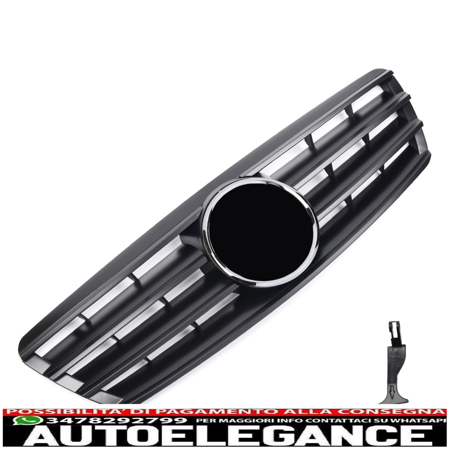 Griglia del radiatore sportiva per Mercedes W203 S203 nero opaco