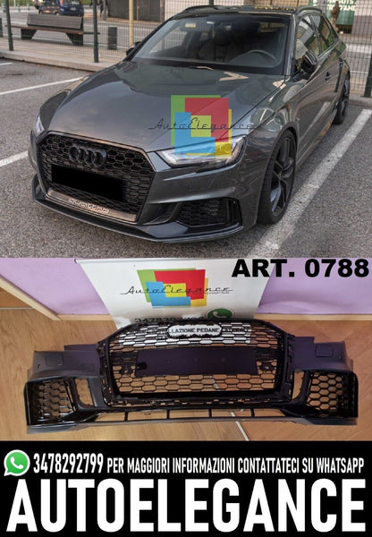 ✨PARAURTI ANTERIORE ADATTO PER AUDI A3 8V 2017-2020 HATCHBACK LOOK RS3✨