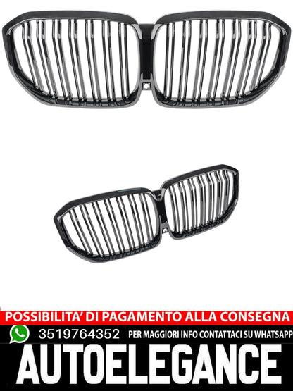 Griglia Reni doppia barra adatta per BMW X5 G05 F95 pianoforte nero lucido