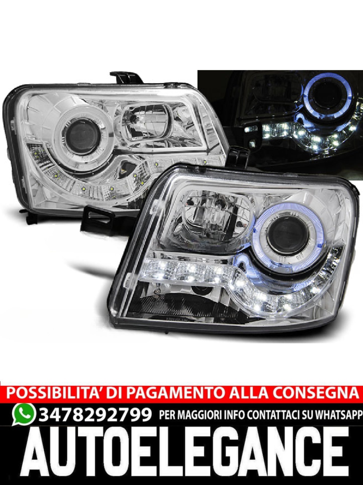 FARI ADATTI COMPATIBILI PER FIAT PANDA 03-12 DAYLIGHT CHROME
