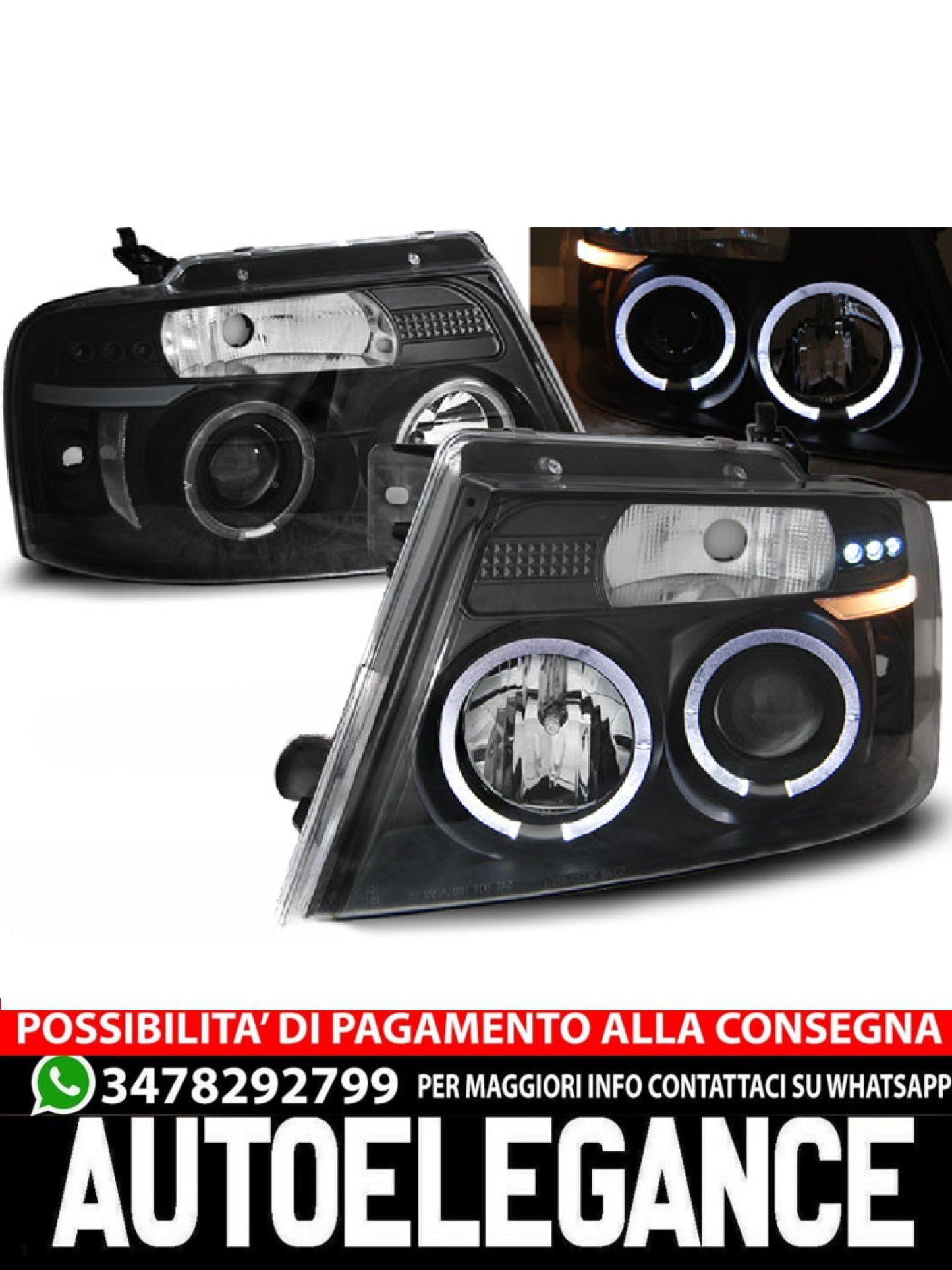 FARI ANGEL EYES NERO ADATTI COMPATIBILI PER FORD F150 MK 11 04-08
