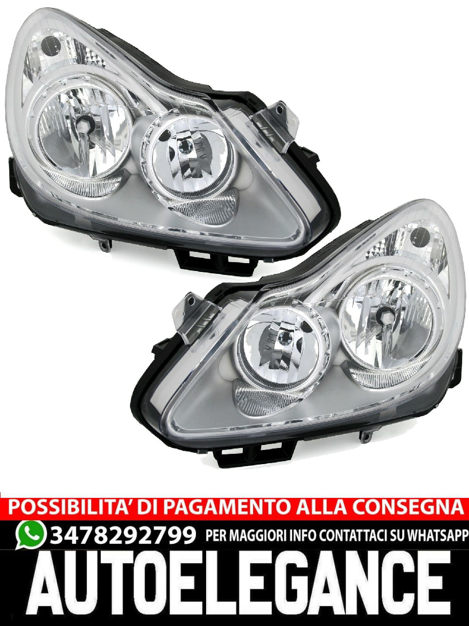 Headlight set for Opel Corsa D 06-11 H1 H7 Headlight 