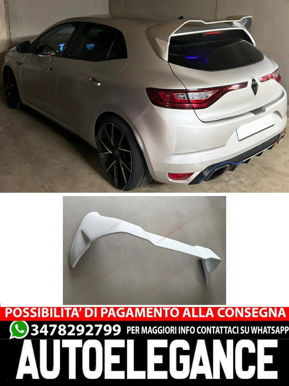 RS STYLE SPOILER FOR MEGANE 4 - ALL STANDARD SALOON MODELS 