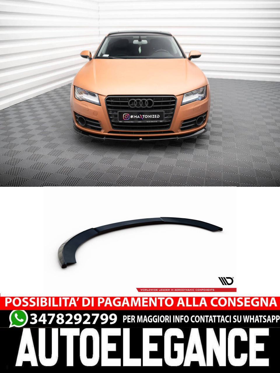 SPLITTER ANTERIORE V.1 ADATTO PER AUDI A7 C7 (2010 - 2014 )