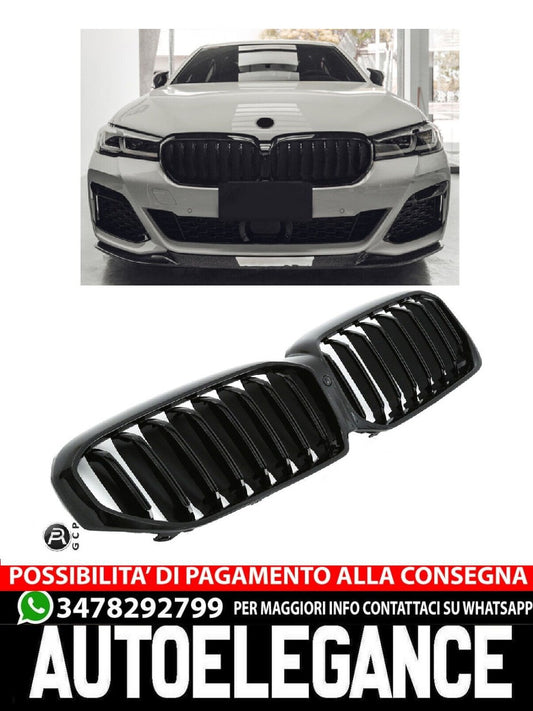 ADATTO PER BMW SERIE 5 G30 G31 LCI SPORT GRIGLIA RADIATORE NERO LUCIDO AUTOELEGANCERICAMBI