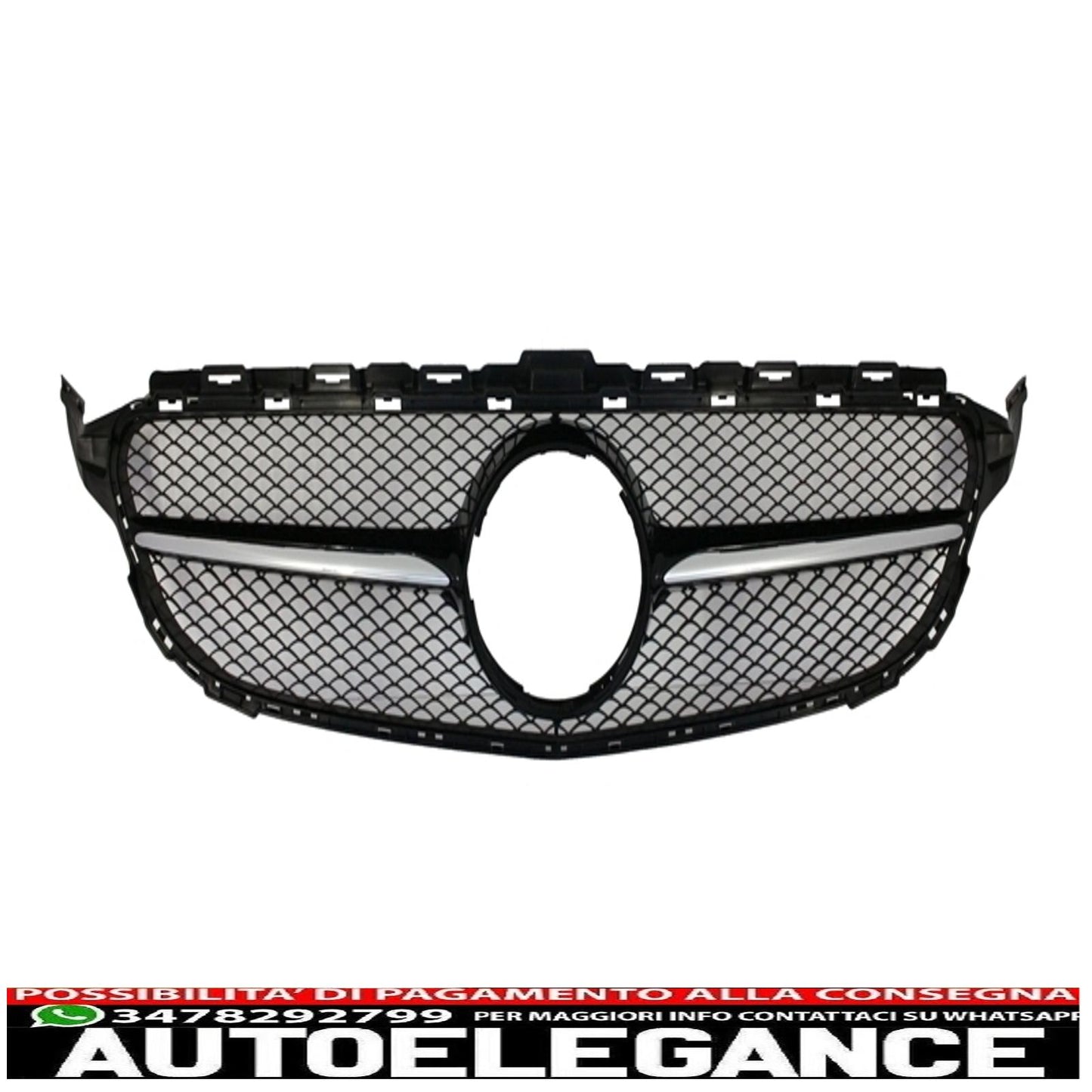 Paraurti anteriore con griglia e diffusore adatto per mercedes classe c w205 s205 (2014-2018) design c63 senza telecamera 360