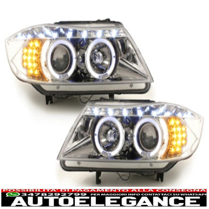 dayline headlights suitable for bmw e90 05+_2 halo rims_drl led_optics_chr