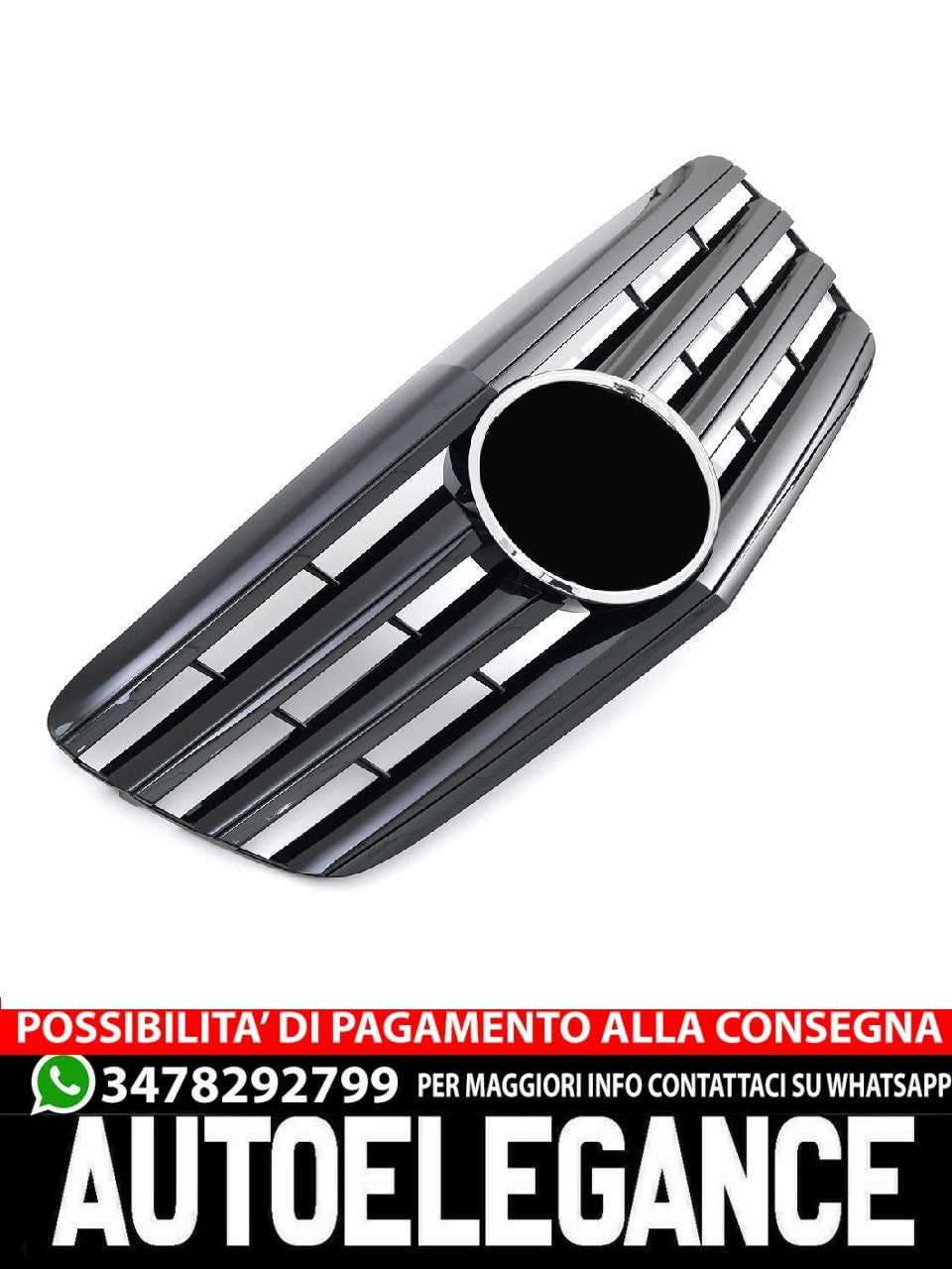 GRIGLIA RADIATORE SPORTIVA LUCIDA NERA ADATTA PER MERCEDES W211 CLASSE E