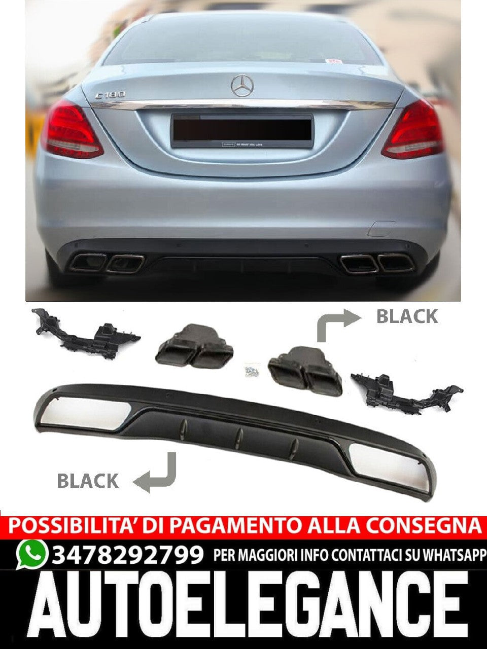 Il diffusore dello spoiler posteriore nella C63 AMG OPTIK