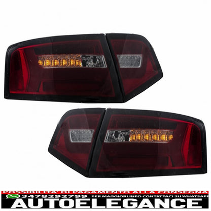 led rear lights suitable for audi a6 4f2 c6 limousine (2008-2011) red smoke restyling design with sequential dynamic cornering lights