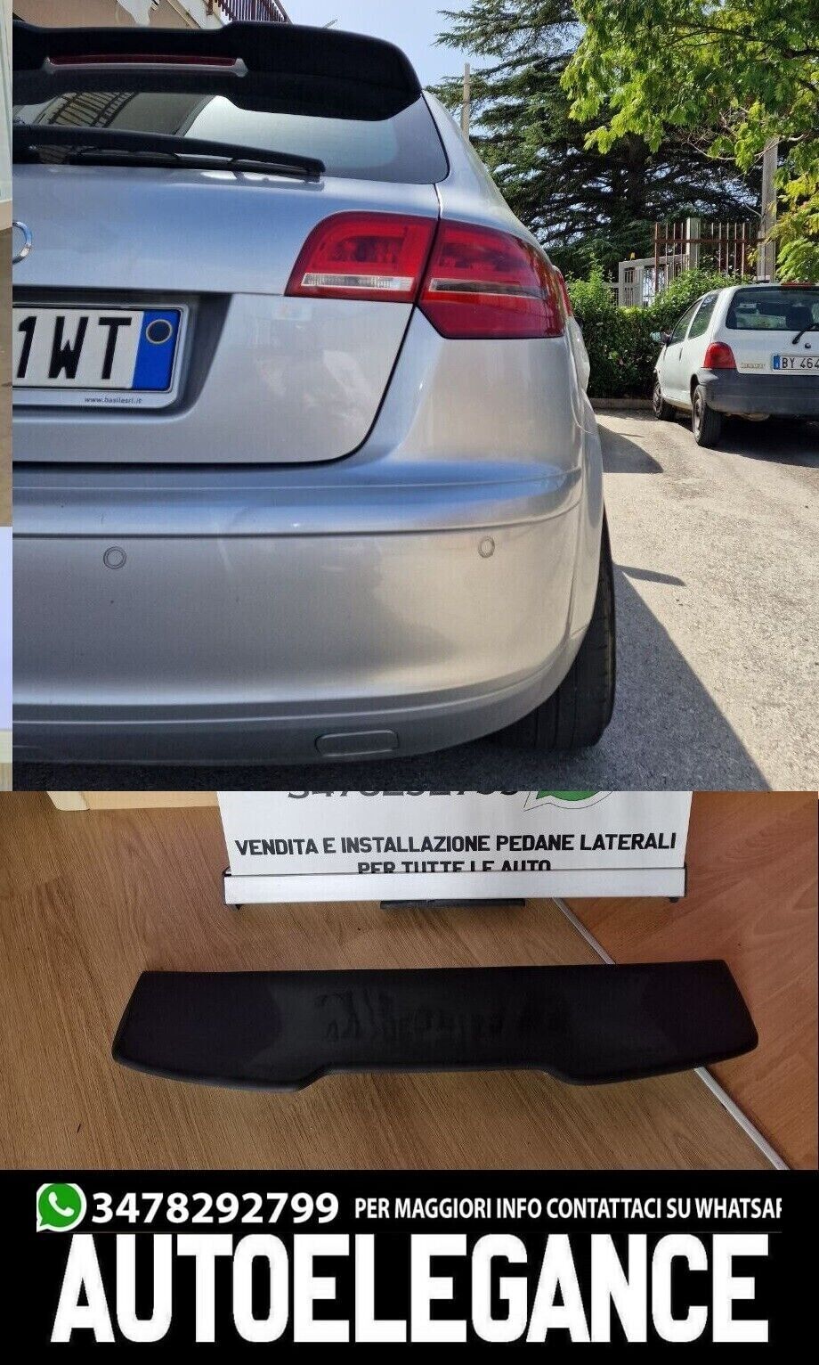 SPOILER POSTERIORE PER  AUDI A3 8P 04-12 SPORTBACK  RS3 5 PORTE