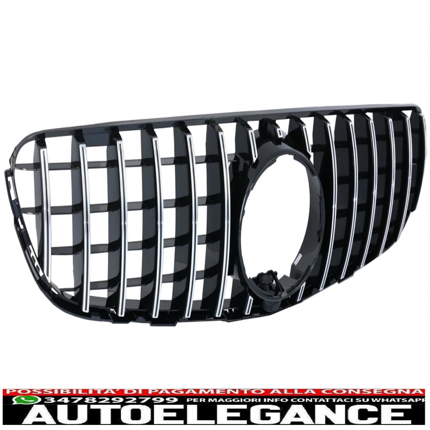 griglia anteriore centrale adatta per mercedes glc x253 c253 (2015-2018) gt r panamericana look cromata