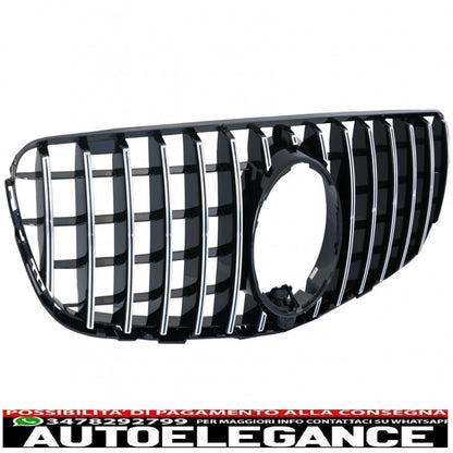 griglia anteriore centrale adatta per mercedes glc x253 c253 (2015-2018) gt r panamericana look cromata