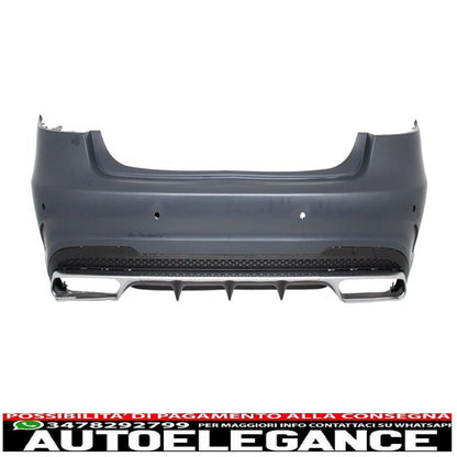 Rear Bumper with Exhaust Tips Suitable for Mercedes Benz W212 E-Class Facelift (2013-up) 