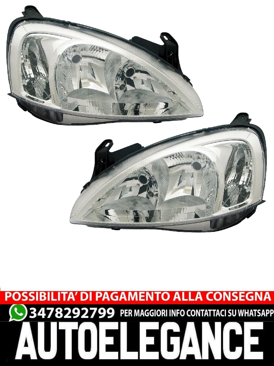 Set fari anteriori per Opel Corsa C 2003-2005 H7 Faro anterioreper VALEO LWR