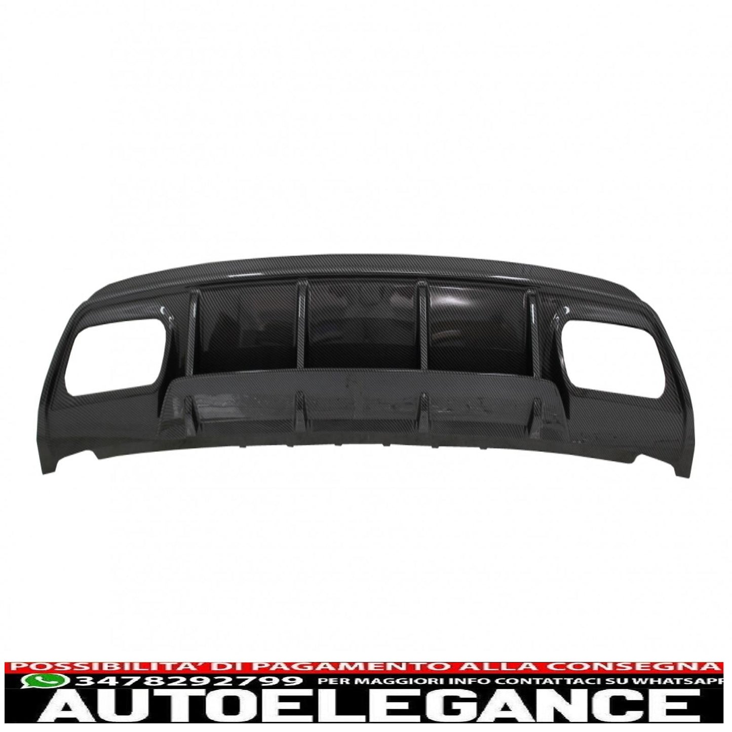 Diffusore mantovana paraurti posteriore con terminali di scarico nero adatto per mercedes w176 classe a (2013-2018) a45 restyling design carbon look