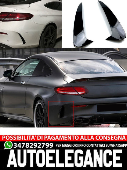 ADATTO PER MERCEDES C205 A205 AMG OTTICA FLICS AERO FLAPS NERO