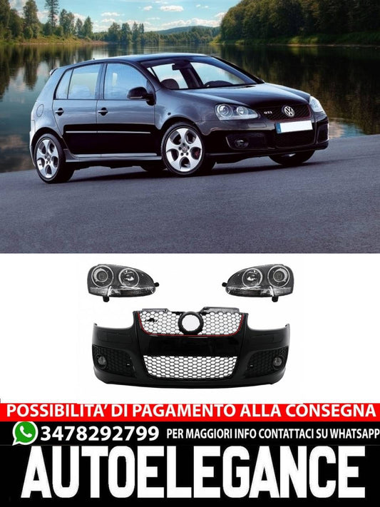 Front bumper suitable for VW Golf V 5 MK5 (2003-2007) GTI Design with headlights 