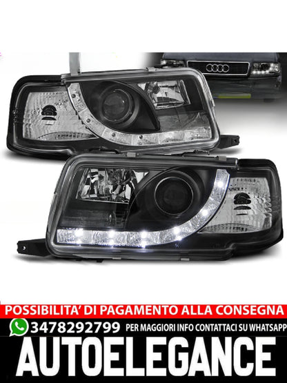 FARI ANTERIORI DAYLIGHT NERO per AUDI 80 B4 09.91-04.96