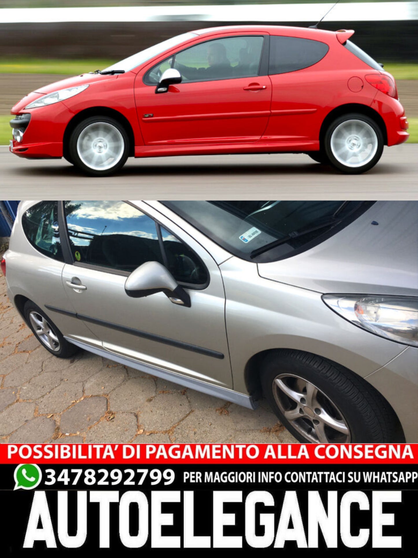 MINIGONNE LATERALI LOOK GTI (2006-2012) ADATTE PER PEUGEOT 207