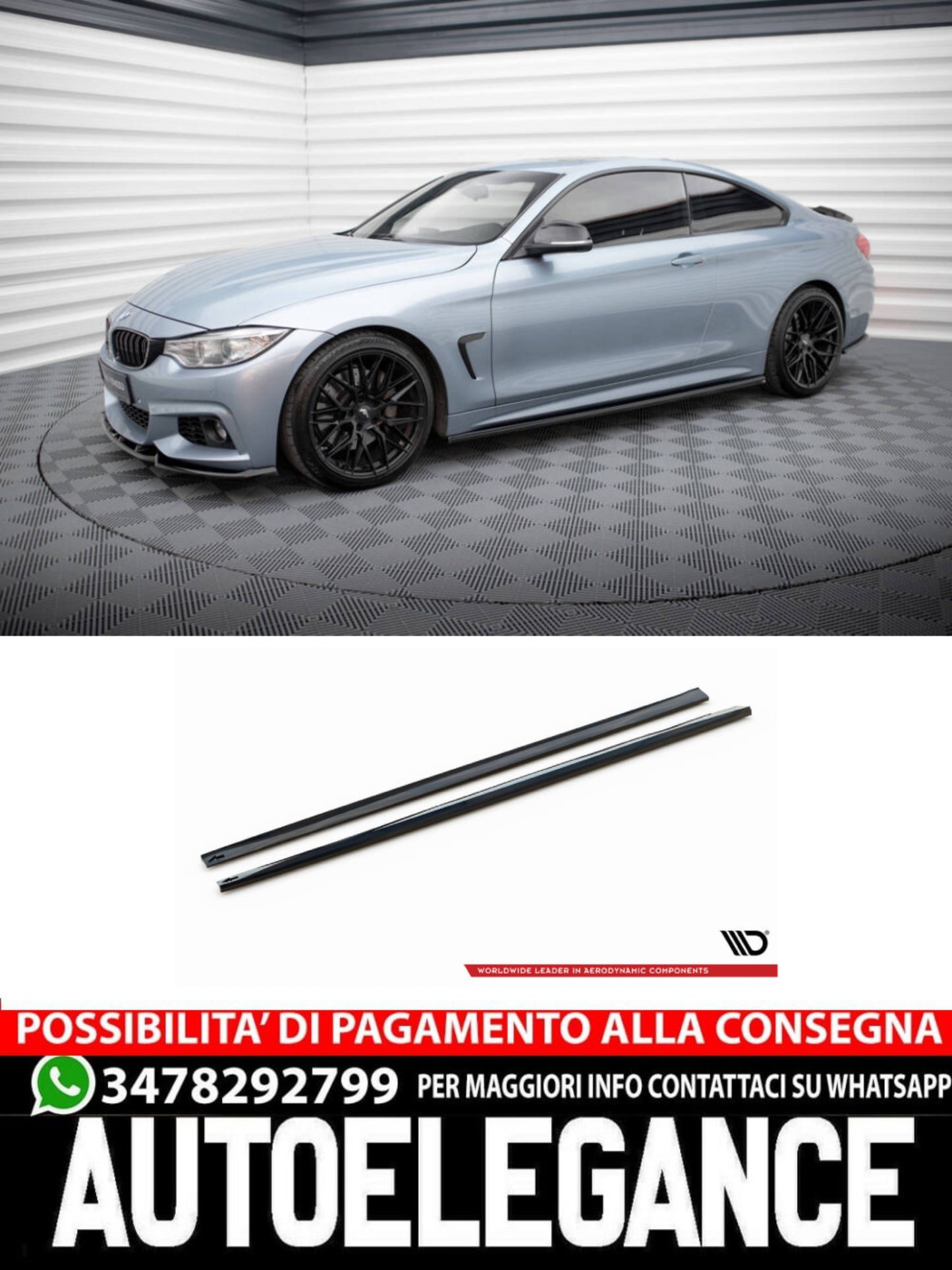 MINIGONNE LATERALI ADATTE PER V.3 BMW 4 COUPE M-PACK F32  2013-2020