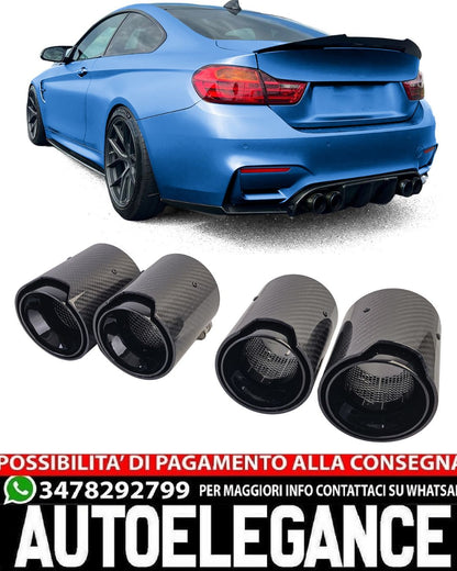 TERMINALI ADATTI PER BMW SERIE 4 F80 LOOK CARBONIO DESIGN SPORTIVO