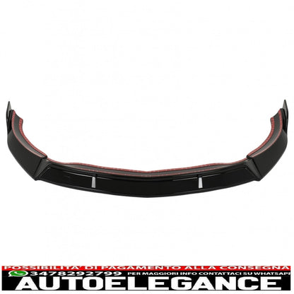 Front bumper spoiler lip suitable for mercedes cla45 c117 x117 (2013-2016) glossy black 