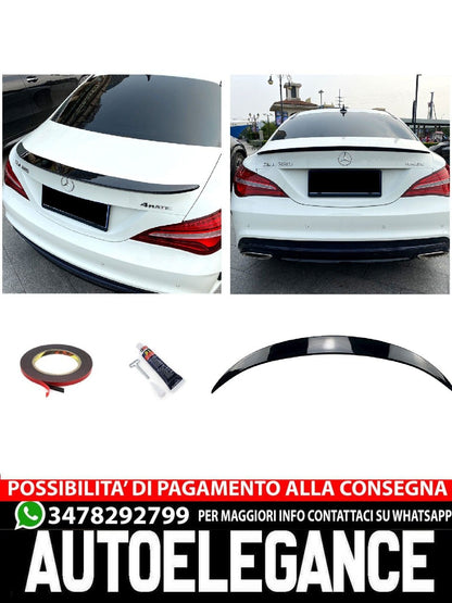 Per Mercedes C117 classe CLA SPOILER POSTERIORE LIP NERO LUCIDO
