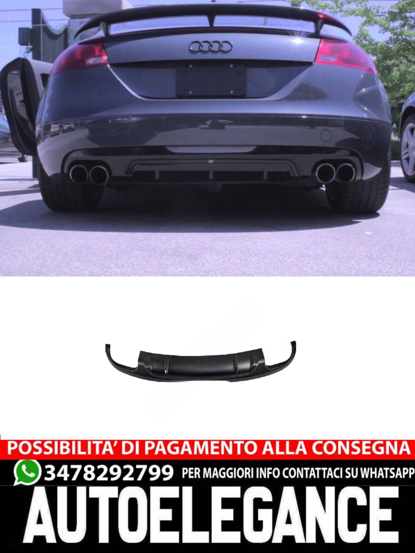 DIFFUSORE adatto per Audi TT 8J Coupé Cabrio 2006-2014